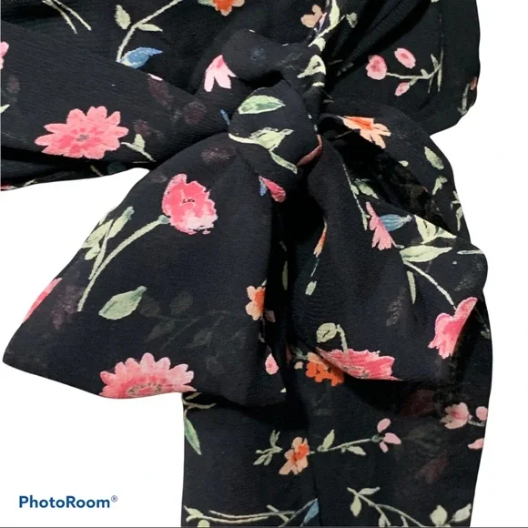 Ganni Paradise Elm Floral Georgette Wrap Top Surplus Wrap Top Small NEW - Picture 10 of 16